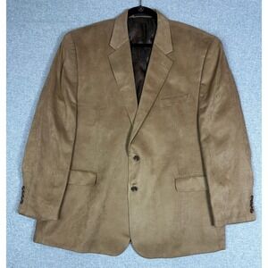 Ralph Lauren Blazer Mens 48R Tan Faux Suede Paisley Lining Sport Coat